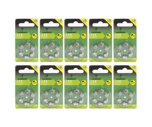 Lot de 60 Piles bouton Zinc Air Type 13 1,45V pour appareils auditifs type A13/13 compatibles PR48 - Visiodirect -