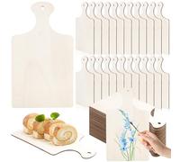 Lot de 60 planches à découper en bois brut non finies, planche à découper en bois DIY en gros avec poignée pour gravure, petit plateau de service en bois vierge pour artisanat, maison, cuisine