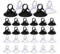 Lot de 60 ventouses transparentes et noires 45mm - Charge maximale 3 kg - PVC réutilisables pour surfaces lisses