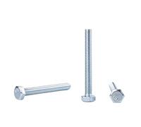 Lot de 60 vis hexagonales DIN 933 en acier zingué M6 x 50 mm à tête hexagonale à filetage total 60 M6 x 50 mm