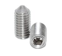 Lot de 60 vis sans tête M5 x 5 à six pans creux et pointe ISO 4027 A2 en acier inoxydable