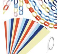 Lot de 600 guirlandes décoratives pour la rentrée scolaire | Kit de bricolage avec bandes de papier coloré de 20,3 x 2,5 cm, 1 rouleau de ruban adhésif double face pour la rentrée