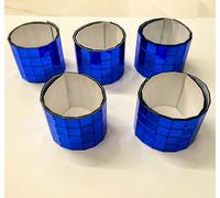 Lot de 600 mini miroirs carrés autocollants en verre véritable bleu 10 x 10 mm