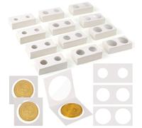 Lot de 600 pinces à monnaie en carton, 12 tailles assorties, 5,1 x 5,1 cm avec fenêtre transparente, pochettes de présentation pour pièces de monnaie commémoratives en nickel