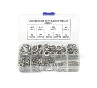 Lot de 600 rondelles de verrouillage à ressort en acier inoxydable 304 M2 pour M3 M5 M6 M8 pour M10 Assortiment pour boulons et vis dans la fixation de panneaux automobiles Équipement marin et