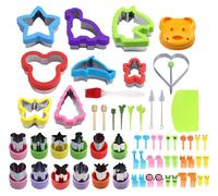 Lot de 62 emporte-pièces en acier inoxydable avec poignées de protection, pour gâteaux, biscuits, sushis, fruits et décorations de gâteaux.