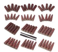 Lot de 62 mini cônes de ponçage pour portage de moteur - Kit de ponçage abrasif en forme de cylindre conique - Rouleau de papier abrasif avec tige de 6,35 mm