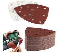 Lot De 65 Feuilles Abrasives Triangulaires En Papier Abrasif 11 Trous Auto-Agrippants Pour Ponceuse Triangulaire Bosch Mouse Grain