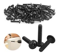 Lot de 66 vis à tête bombée M4X20 - Noir - Avec bride - Vis à tête bombée à six pans creux - Vis à tête bombée - En acier inoxydable - Pour appareils ménagers et machines industrielles
