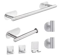 Lot de 7 accessoires de salle de bain noirs et argentés