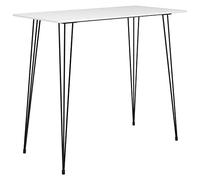 Lot de 7 bars, blancs et gris, avec plateau de table en MDF, cadre en métal, 120 x 60 x 105 cm, 6 tabourets ergonomiques en métal PP 48 x 47,5 x 95,5 cm, peu encombrant, moderne, pour cuisine, salle à