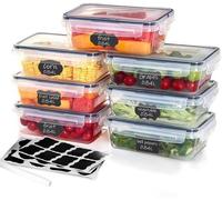 Lot de 7 bocaux transparents, 840 ml, sans BPA, 100 % étanches, adaptés à la congélation