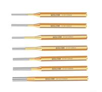 Lot de 7 chasse-goupilles de 2 à 10 mm en alliage d'acier robuste pour réparation de montres et entretien de machines, finition dorée, longueur 150 mm