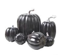 Lot de 7 citrouilles réalistes en mousse orange, noire et blanche pour décoration rustique, décoration de table d'automne et centre de table de récolte, remplissage de plateau à étages pour
