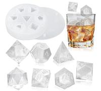 Lot de 7 cubes DND pour whisky et cubes 3D, accessoires pour whisky, cocktails, boissons d'été, cadeaux amusants pour les amateurs de jeux de table