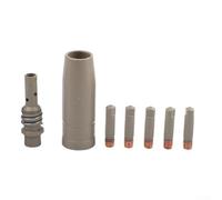 Lot de 7 embouts de soudage MIG et kit de support pour torche 15AK MB15 - Embouts de contact avec revêtement anti-adhésif de 0,6 à 1,2 mm, cuivre rouge, anti-éclaboussures, pour consommables de