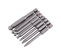 Lot de 7 embouts de tournevis hexagonaux 65 mm - Tige hexagonale 1/4" - 2/2,5/3/4/5/6/8 mm