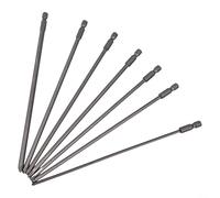 Lot de 7 embouts de tournevis longs avec embouts magnétiques Ph1 Ph2 de 200 mm de long avec tige hexagonale de 6,35 mm pour perceuse électrique, outil pneumatique, argenté