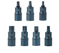 Lot de 7 embouts de tournevis Torx 1,27 cm T30 T40 T45 T50 T55 T60 T70 adaptateur de douille Torx