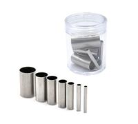 Lot de 7 emporte-pièces creux en acier inoxydable, forme de cercle rond, mini emporte-pièces pour biscuits, anneau de cuisson, outil de frappe pour bricolage, artisanat, rangement.