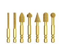 Lot de 7 forets à tige hexagonale en carbure pour ponçage, routage, polissage, façonnage du métal, bois, roche, cristal, résine, acrylique, minière, accessoires électriques robustes