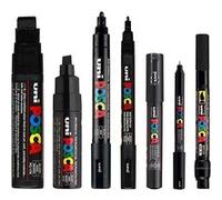 POSCA - Noir - Ensemble complet de 7 stylos (PC-17K, PC-8K, PC-5M, PC-3M, PC-1M, PC-1MR, PCF-350)