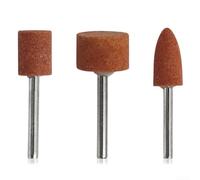 Lot de 7 pierres chromées montées sur corindon pour outils rotatifs - Têtes de meulage pour polir le bois de jade, le métal, l'ébavurage des parois intérieures - Tige de 3,17 mm
