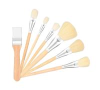 Lot de 7 pinceaux de peinture acrylique - Avec manche large - Grand pinceau rond plat pour travaux manuels sur toile - Projets de décoration murale