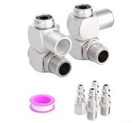 Lot de 7 raccords pivotants à 360° pour outils pneumatiques Connecteur NPT 1/4 Adaptateur haute pression pour systèmes de compresseur d'air Paramètres d'usine Bleu (argent)