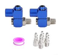 Lot de 7 raccords pivotants à 360° pour outils pneumatiques Connecteur NPT 1/4 Adaptateur haute pression pour systèmes de compresseur d'air Paramètres d'usine Bleu (bleu)