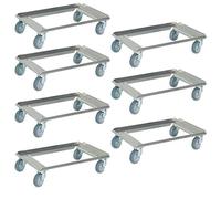 Lot de 7 roulettes logistiques pour conteneurs 600 x 400 cm en aluminium Charge maximale 250 kg