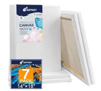 Lot de 7 toiles tendues pour peinture, 36 x 46 cm, 300 g/m², triple apprêt, sans acide, 100% coton, grandes toiles vierges pour acrylique, peinture à l'huile et à l'aquarelle