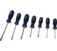Lot de 7 Tournevis BT033007-4 Tournevis Plats et 3 Tournevis Cruciforme (PH0, PH1, PH2) - Outil Polyvalent - Poignée Bimatière et Ergonomique - Lame en Acier Chrome Vanadium - BRILLIANT TOOLS