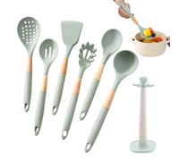 Lot de 7 ustensiles de cuisine en silicone lavables au lave-vaisselle, cuillère à soupe, spatule, pour casseroles, poêles, gratter, cuire, mélanger et préparer
