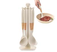 Lot de 7 ustensiles de cuisine en silicone résistants à la chaleur - Cuillère de cuisine, louche, spatule, spatule, pour casseroles, poêles, pâtisserie, mélanger et préparer des repas