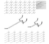 Lot de 70 crochets pour panneaux perforés, 10/5 cm - Accessoires pour panneaux perforés - Crochets simples - Crochets de fixation pour porte-outils, murs, garages, étagères, ateliers