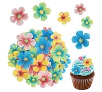 Lot de 70 décorations comestibles en Fleurs pour gâteaux Fleurs de Gâteau en Papier Toppers de Cupcake Papier Comestible Décoration Cupcake Toppers Décorations pour la Décoration de Gâteau Mariage