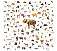 Lot de 700 autocollants d'animaux sauvages, plus de 100 animaux réalistes, autocollants d'animaux de zoo mignons, imperméables, indéchirables, sans résidus, lavables pour enseignants, enfants