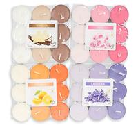 Lot de 72 bougies chauffe-plat 4 x 18 bougies chauffe-plat parfumées Lavande Rose vanille Orange
