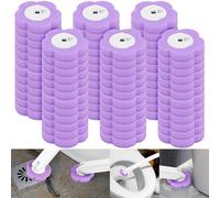 Lot de 72 recharges de brosse WC jetables, accessoires de nettoyage, têtes de brosse WC, kit de nettoyage avec têtes de recharge de bâtonnets parfumés interchangeables, pour la salle de bain (violet)