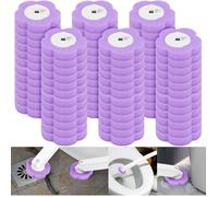Lot de 72 recharges de brosse WC jetables en éponge - Recharges de nettoyant pour brosses de salle de bain (violet, 72 pièces)