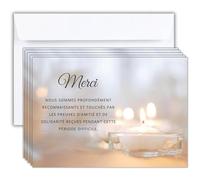 Lot de 75 Cartes + 75 Enveloppe Blanches Cartes Remerciement Deuil Condoléances Décès Obsèques ou Enterrement Papier Bougies