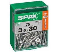 Lot de 75 vis acier tête autofraisée plate SPAX, Diam.3.5 mm x L.30 mm G