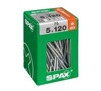 Spax International Vis lot de 75 acier tête autofraisée plate 5×120 mm