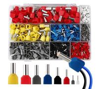 Lot de 750 Embouts à Sertir Doubles de 0,5 à 10 mm², Embouts de Câblage Double à Sertir, Connecteurs Électriques Pré-Isolés, Cosses de Fil pour Noyau en Laiton, Connexion Rapide Double