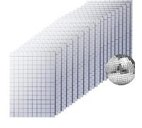 Lot de 7500 carreaux de mosaïque miroir carrés à paillettes mosaïques en verre à paillettes - Dos autocollant - Noël - Bricolage - Art et artisanat - Décoration (argent, 10 x 10 mm x 50 feuilles)