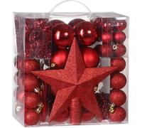 Lot de 77 boules et décorations de Noël intérieur décoration sapin Boules pour sapin étoiles