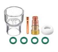 Lot de 8 accessoires de brûleur de soudage TIG avec lentille à gaz #12, buse en céramique et joints toriques pour brûleurs Stubby WP-17/18/26, isolation résistante à la chaleur pour une précision dans