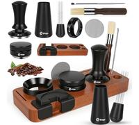 Lot de 8 Accessoires pour Expresso, 51mm Tamper à Café avec Station Tamper | 51mm Support de Tassage, Tampon, Coffee Leveler, outil WDT, Anneau Doseur, brosse de nettoyage, puck screen, agitateur