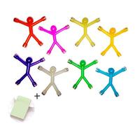Lot de 8 aimants de réfrigérateur Fantaisie en Caoutchouc Souple pour Homme + 100 Feuilles/Bloc Notes Post-it